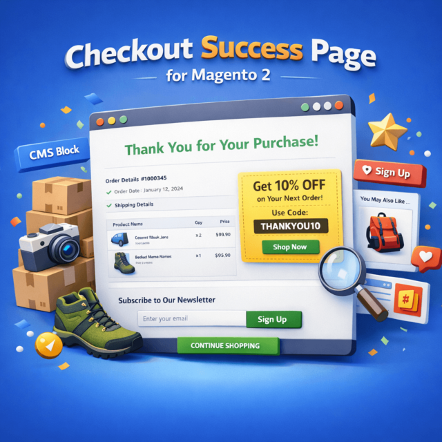 Checkout Success Page: Thank You Page mit eigenem CMS-Block + Bestelldetails (Magento 2)