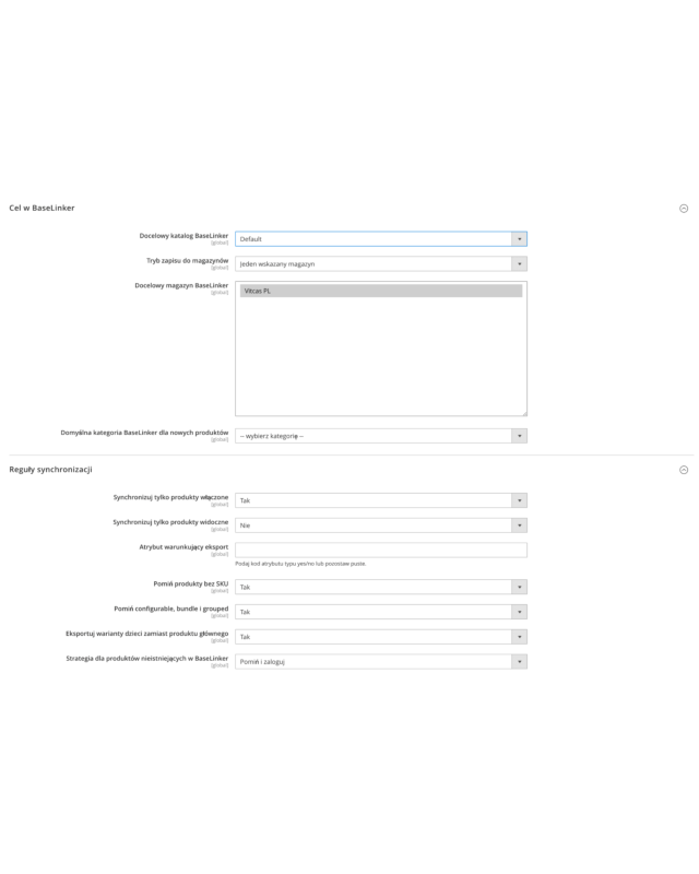 Magento 2 BaseLinker Stock Export