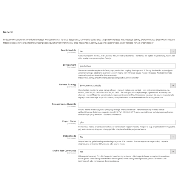 Kowal Sentry Integration for Magento 2