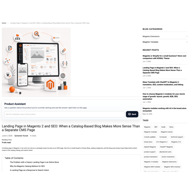 Kowal Blog for Magento 2 - a blog powered by the strength of the Magento catalog