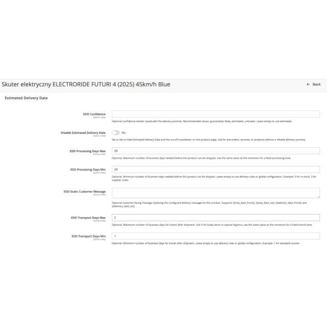 Estimated Delivery Date for Magento 2