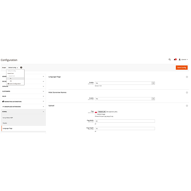 Language Flags dla Magento 2 - Moduł Flag Językowych | Sklepy Magento