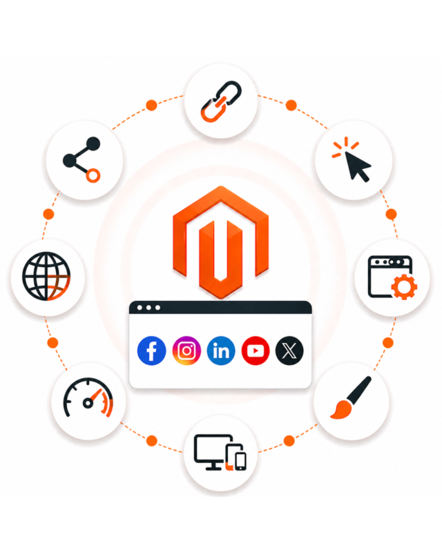 Módulo Magento 2 – Iconos de redes sociales con enlaces a perfiles