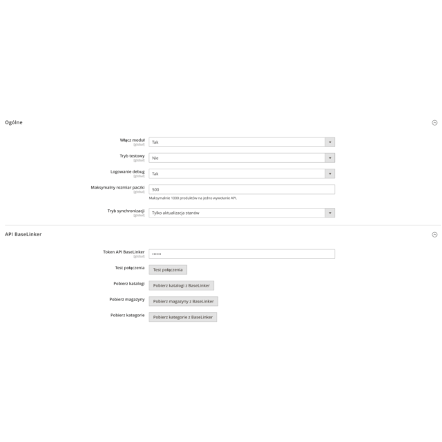 Magento 2 BaseLinker Stock Export
