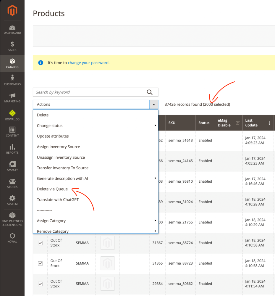 Jak rozwiązać problem masowego usuwania produktów w Magento 2 bez zawieszania panelu
