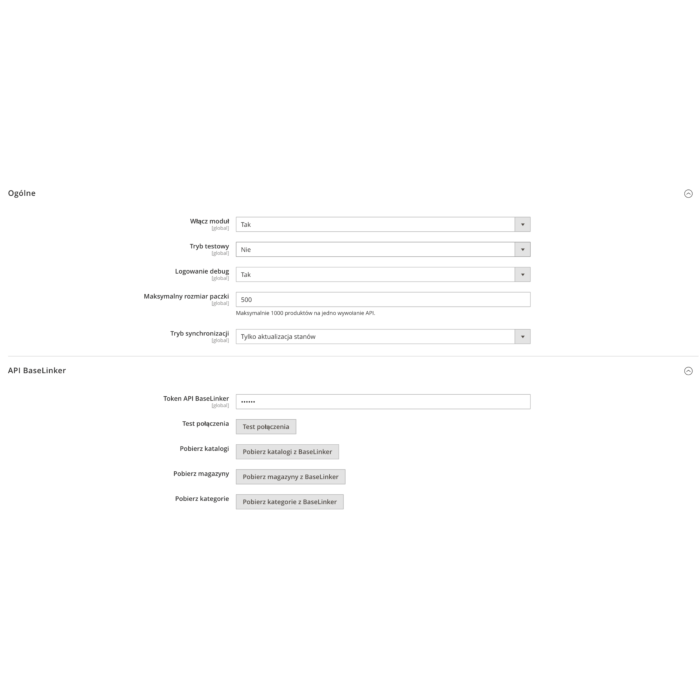 Magento 2 BaseLinker Stock Export