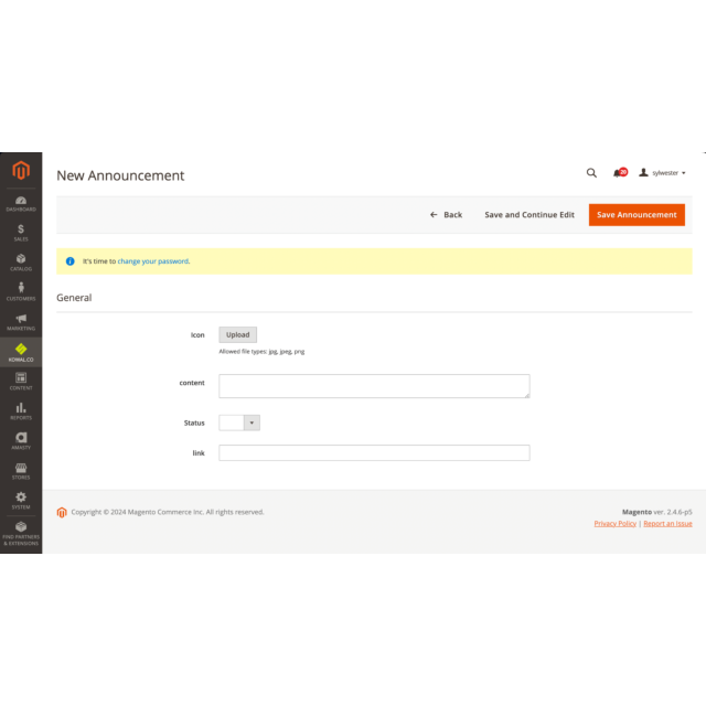 Moduł Kowal Announcement Bar dla Magento - Ogłoszenia i Powiadomienia